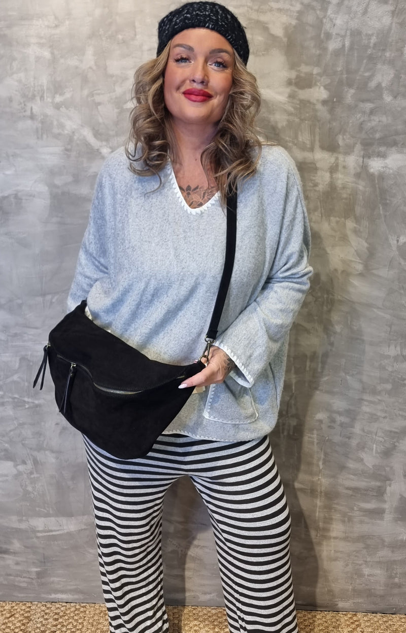 Josefine Leather Bananabag Black