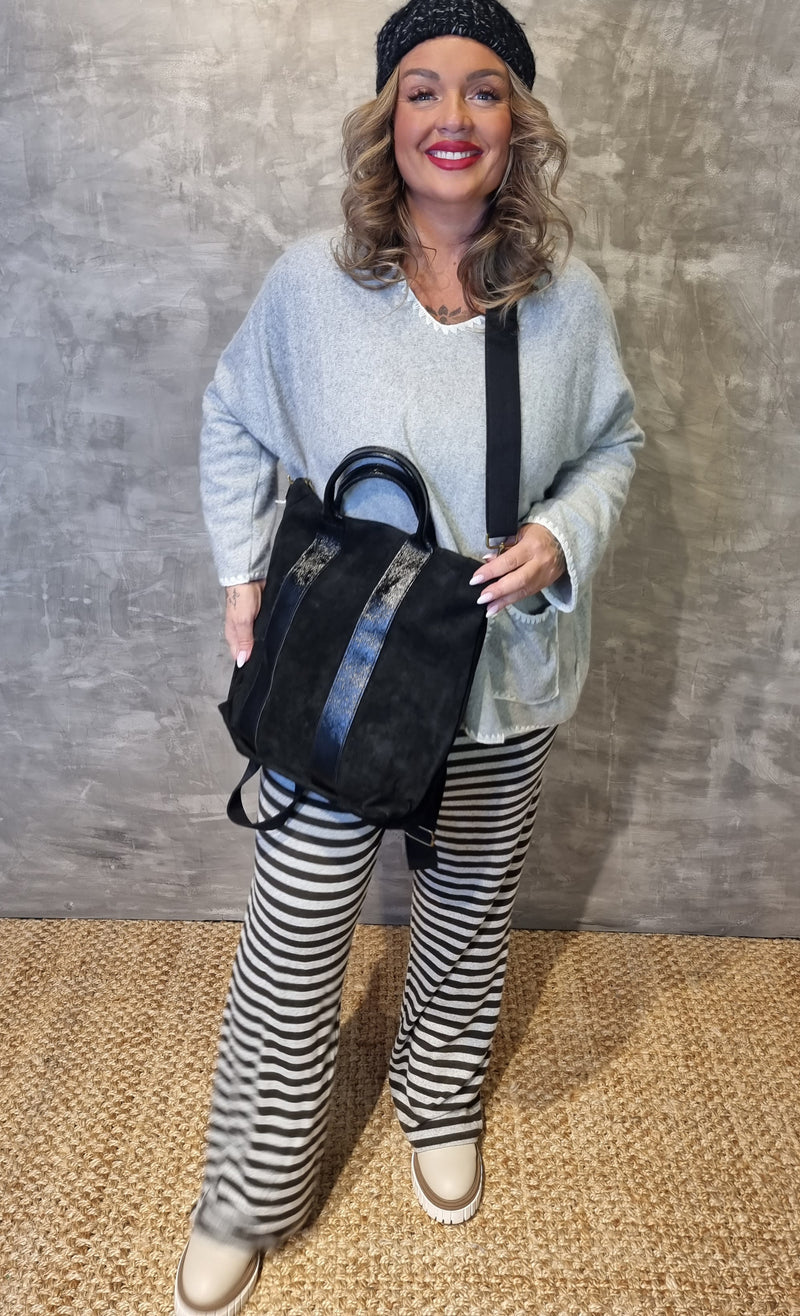 Bianca Leather Backpack Black