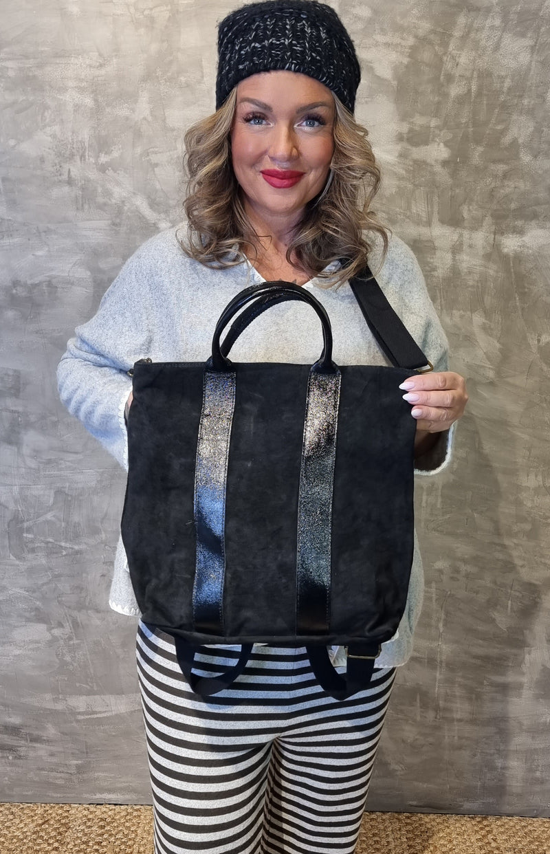 Bianca Leather Backpack Black