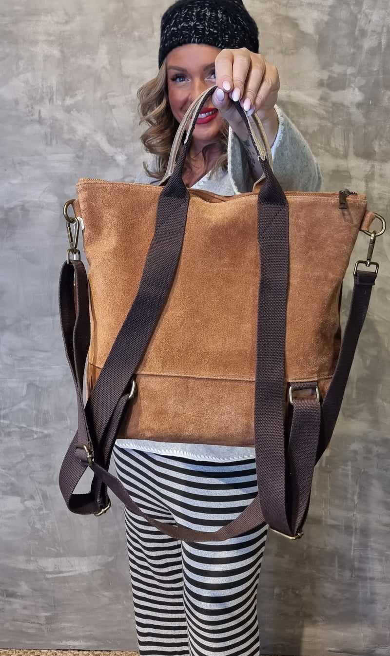Bianca Leather Backpack Cognac