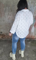 Iris Knitted Lace Shirt White