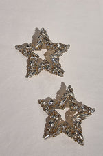 Star Earings Clear Gold
