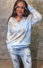 Jenny Batik Sweater Blue