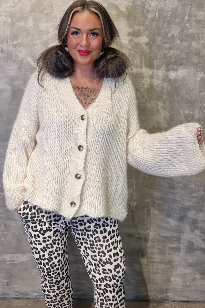 Frida Knit Cardigan Jacket Warm Beige