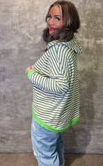 Olivia Striped Hoodie Green