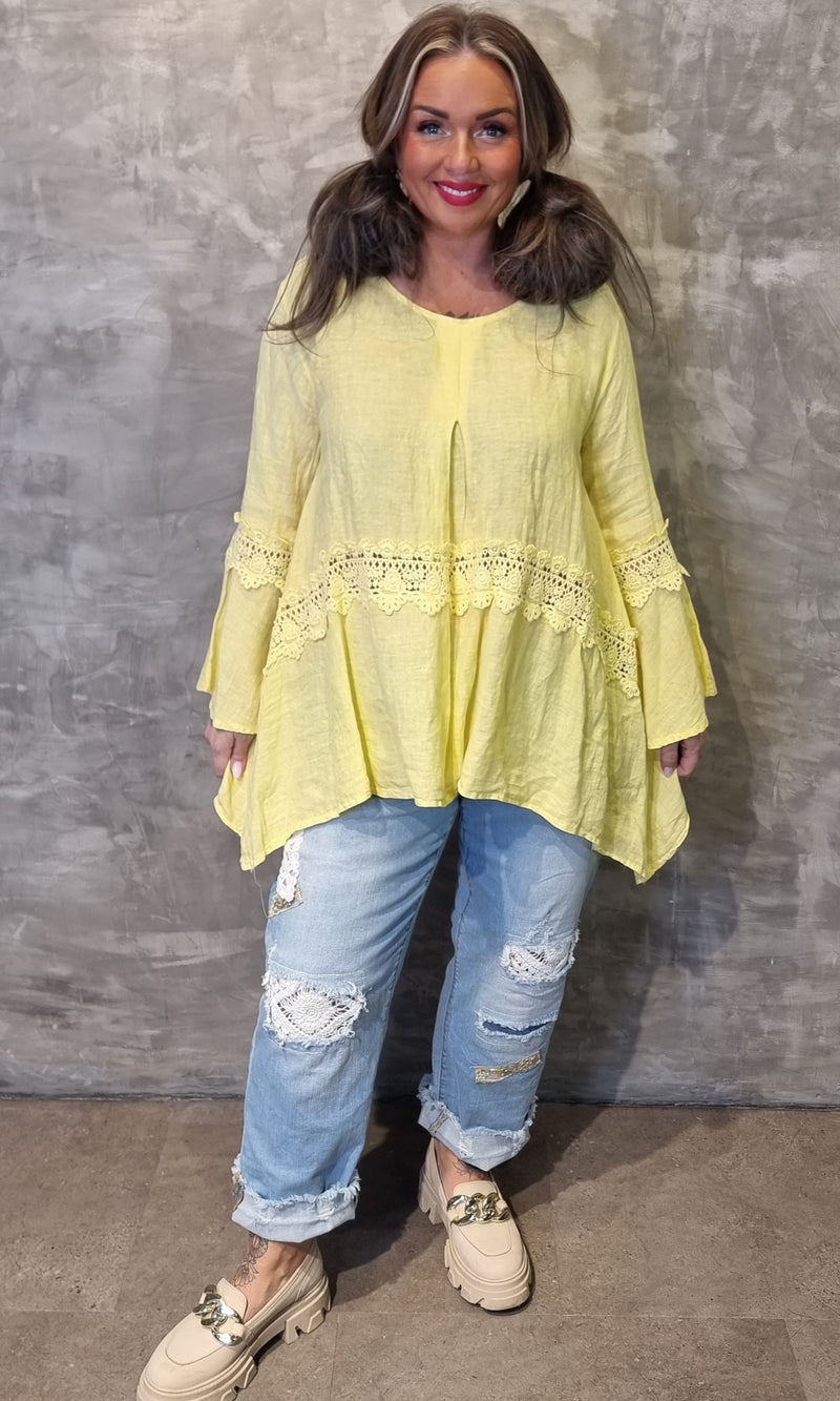 Sussie Linen Blouse Yellow