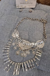 Jaquline Necklace With Earings Silver