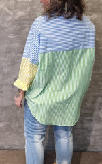 Striped Baggy Shirt Multi colour