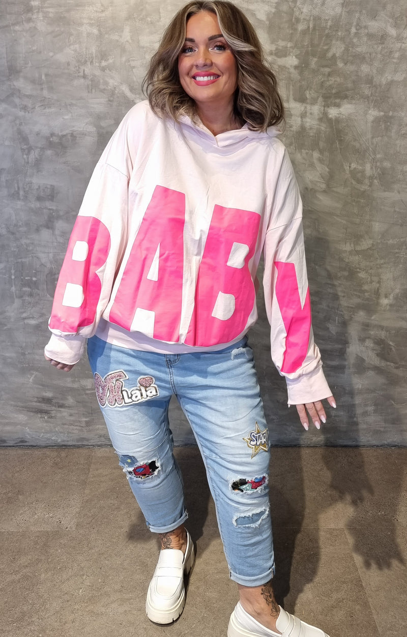 Baby Hoodie Sweater Light Pink