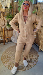 Alwa Linen Jumpsuit Camel