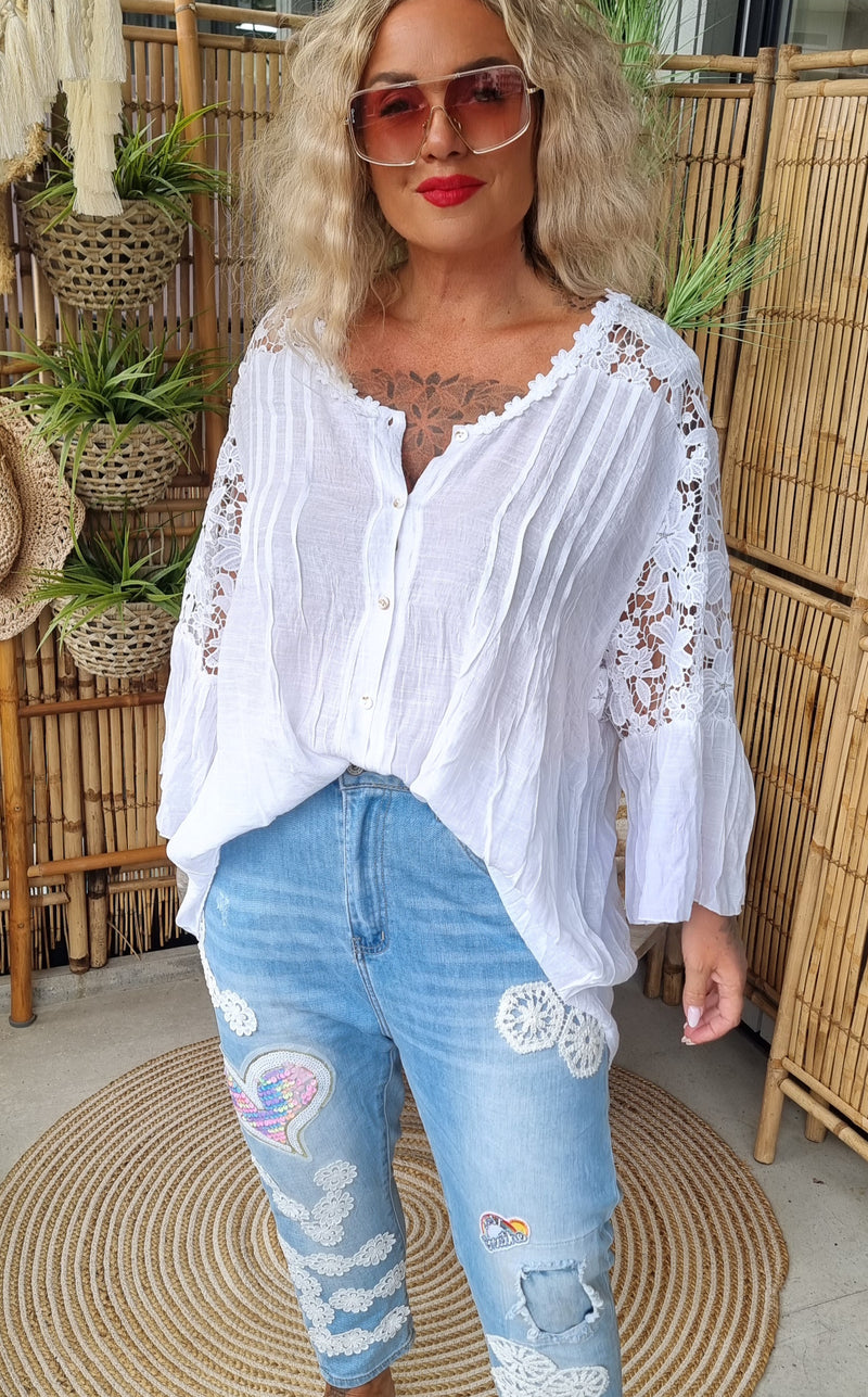 Maiken Lace Blouse White