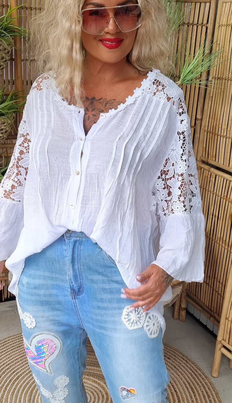 Maiken Lace Blouse White