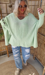 Selma Heart Sweater Light Green