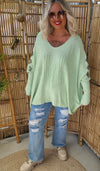 Selma Heart Sweater Light Green