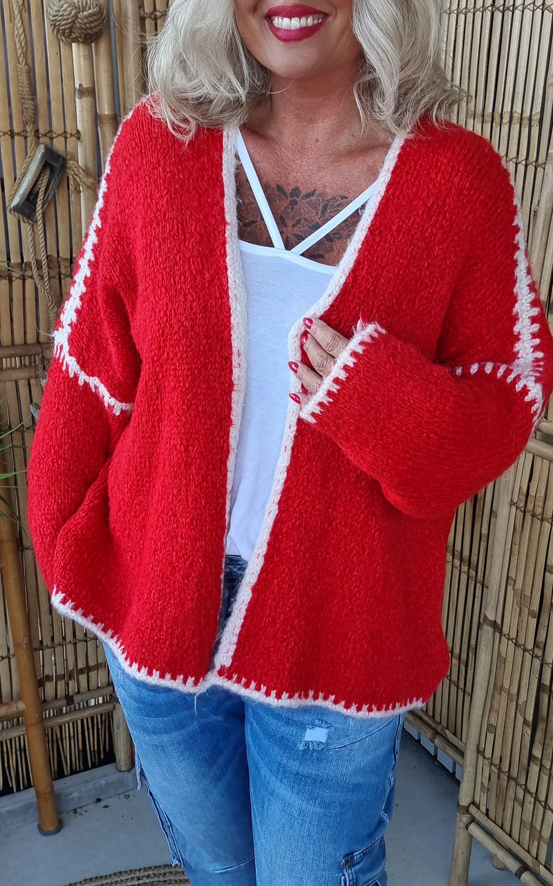 Kendra Knitted Jacket Red