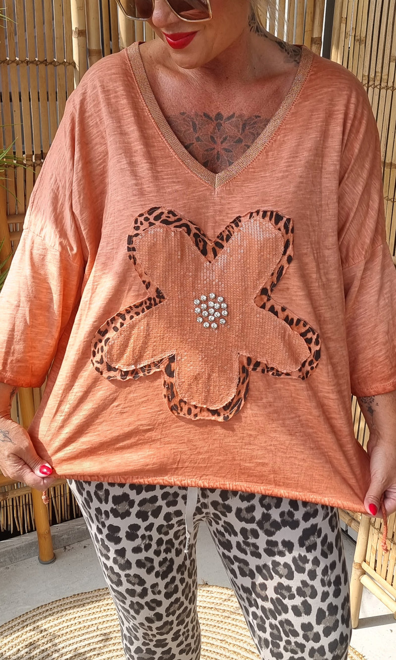 Baggy Flower Top Rust