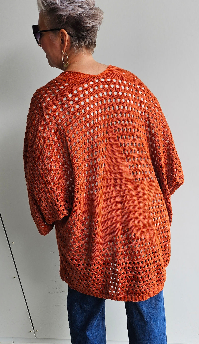 Knitted Star Jacket Rust