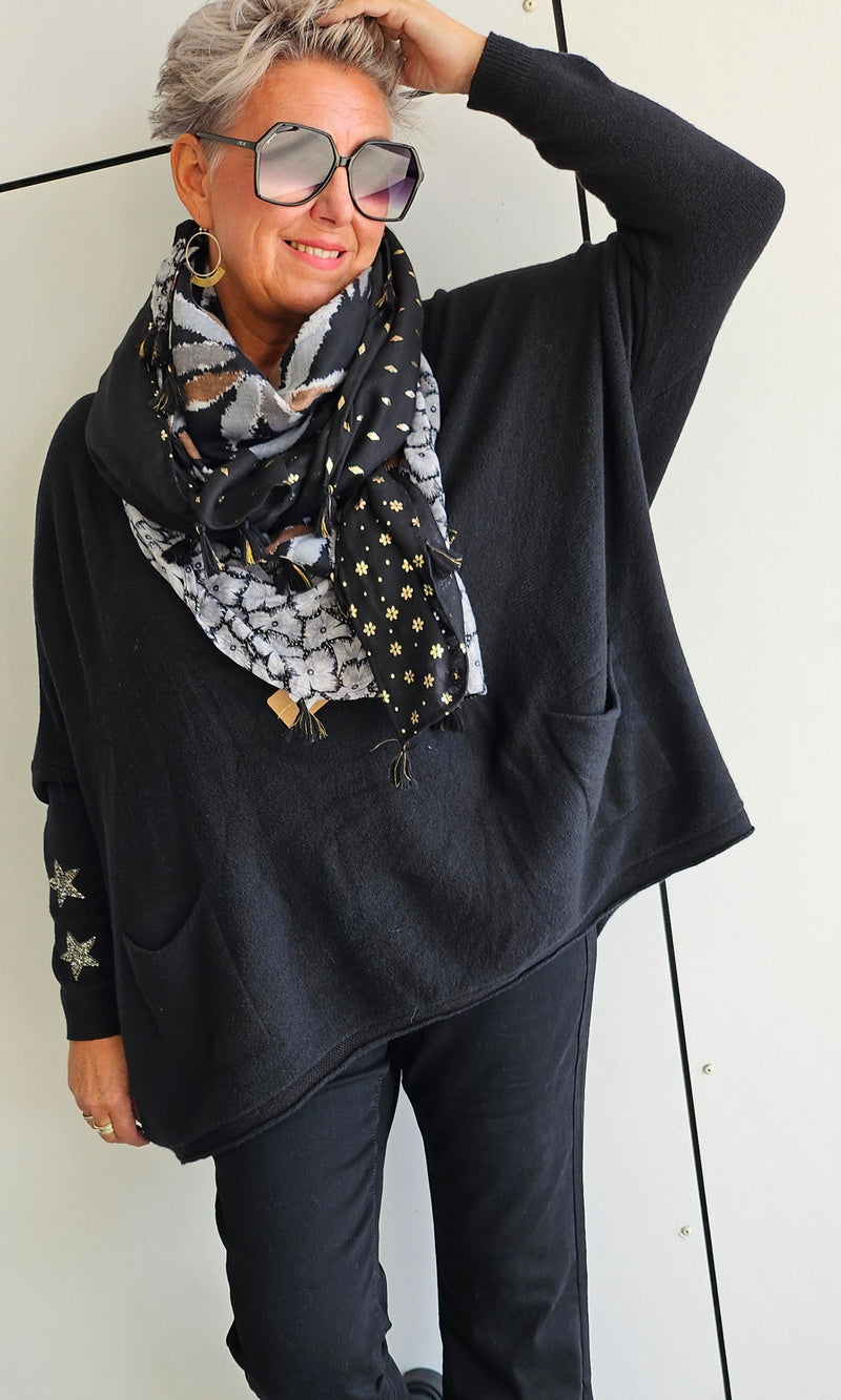 Stella Star Sweater With Pockets Black