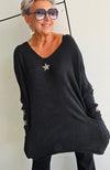 Stella Star Sweater With Pockets Black