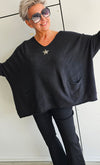 Stella Star Sweater With Pockets Black