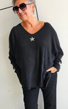 Stella Star Sweater With Pockets Black