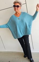 Stella Star Sweater With Pockets Ocean Green