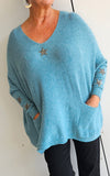 Stella Star Sweater With Pockets Ocean Green