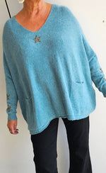 Stella Star Sweater With Pockets Ocean Green