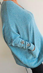 Stella Star Sweater With Pockets Ocean Green