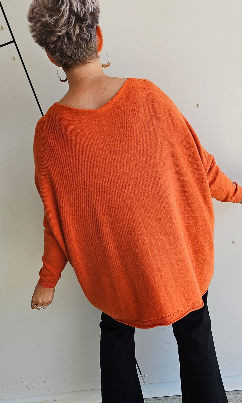 Stella Star Sweater With Pockets Rust