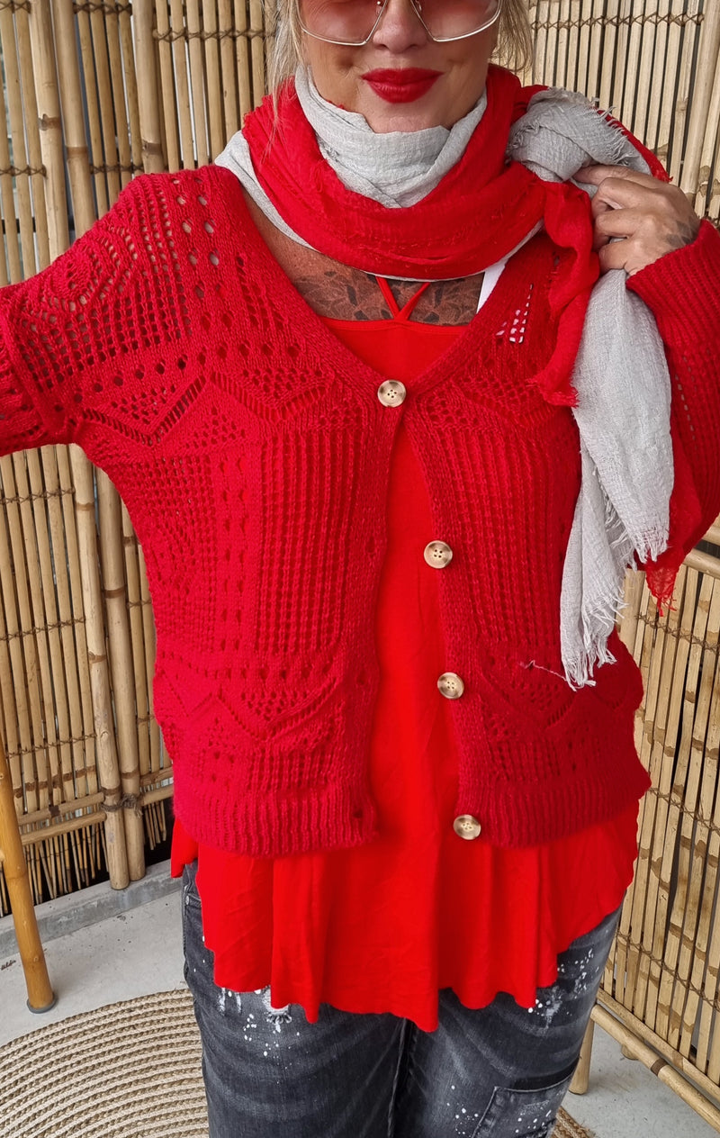 Holia Knitted Jacket Red