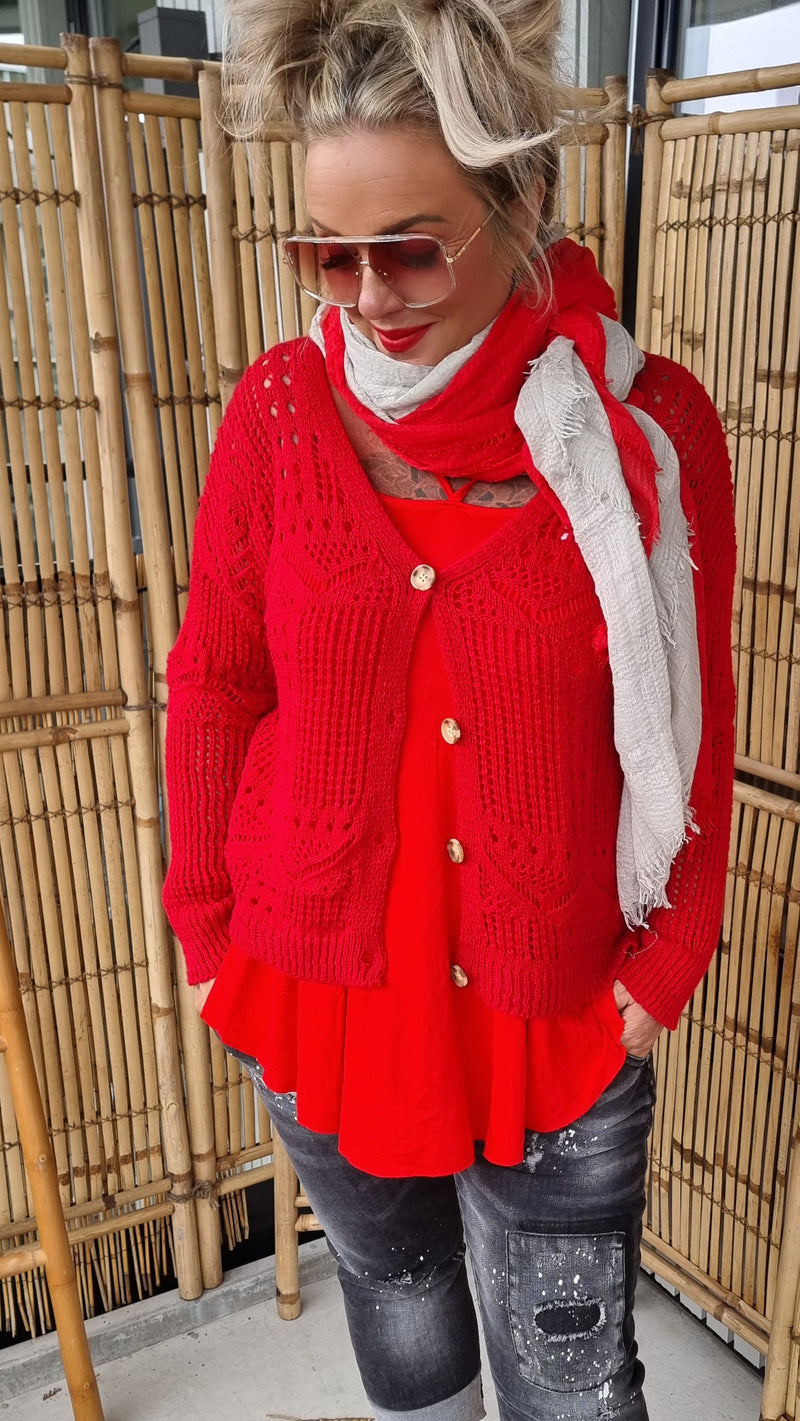 Holia Knitted Jacket Red