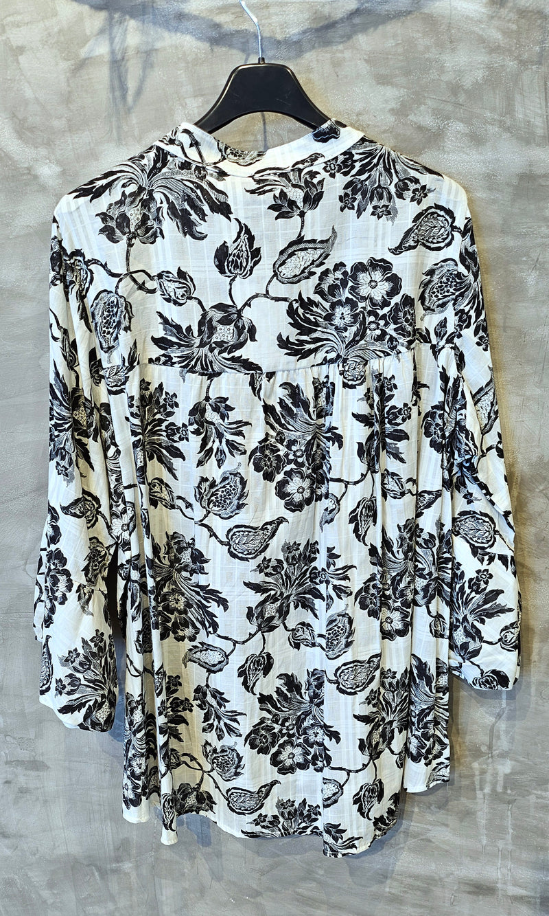 Mina Flower Blouse Black