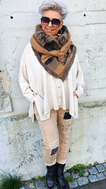 Chunky Multi Scarf Camel & Black