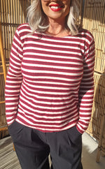 Striped Top Burgundy