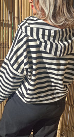 Striped Hoodie Jacket Black