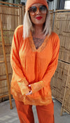 Frenchy Lace Top Orange