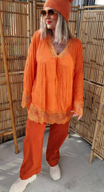 Frenchy Lace Top Orange