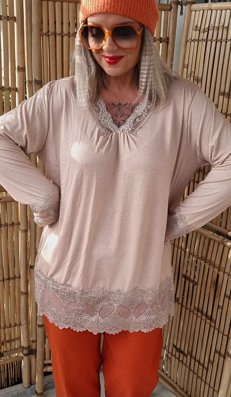 Frenchy Lace Top Nude