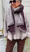 Turid Check Scarf Brown