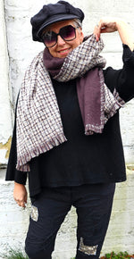 Turid Check Scarf Brown