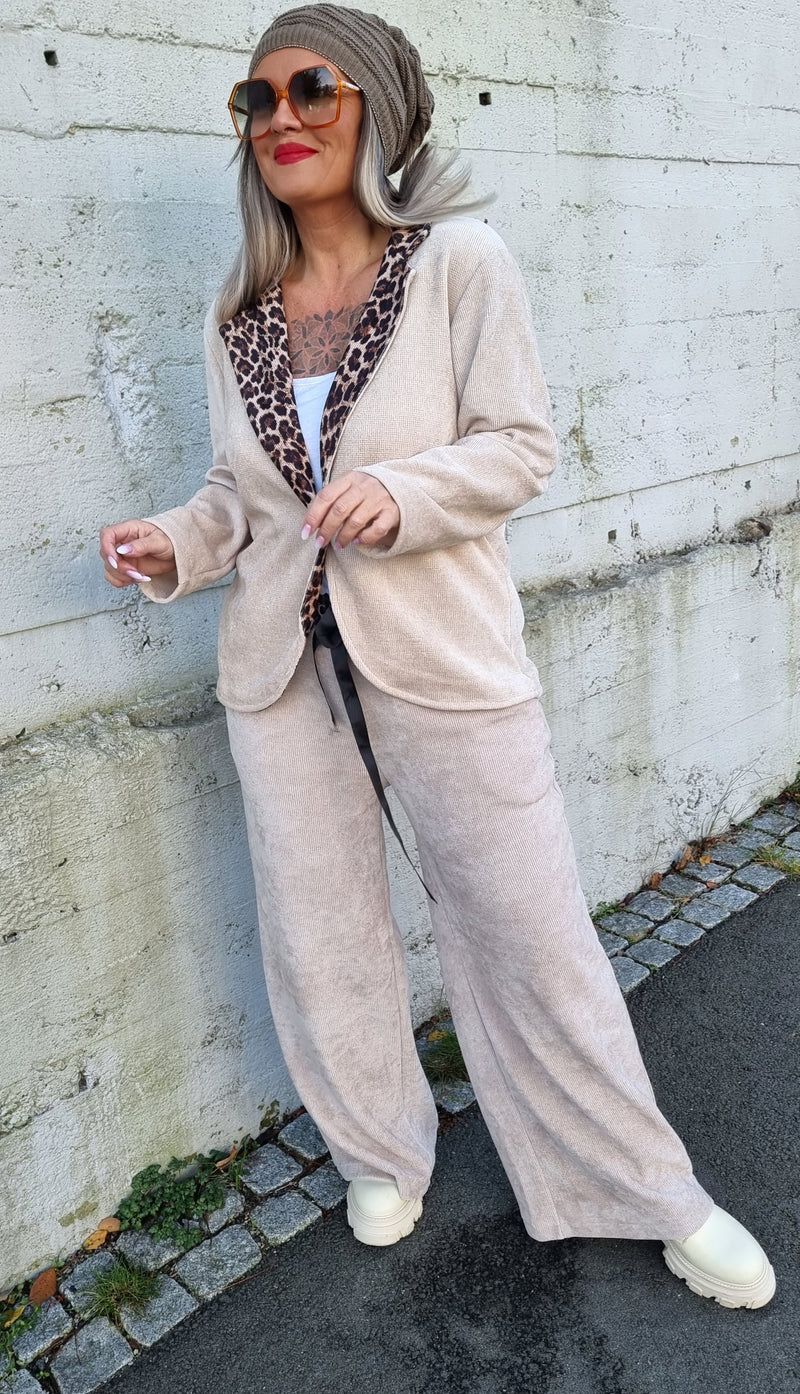 Silje Blazer And Pant Leo Set Beige