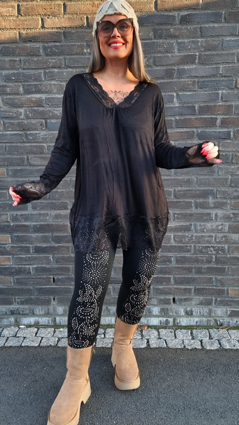 Frenchy Lace Top Black