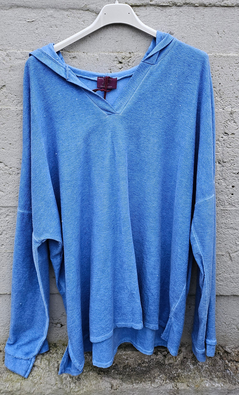 Anita Hoodie Top Blue