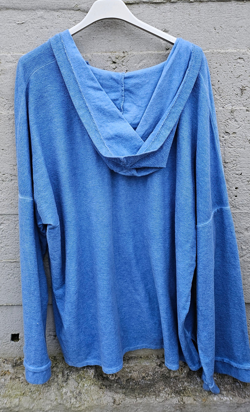 Anita Hoodie Top Blue