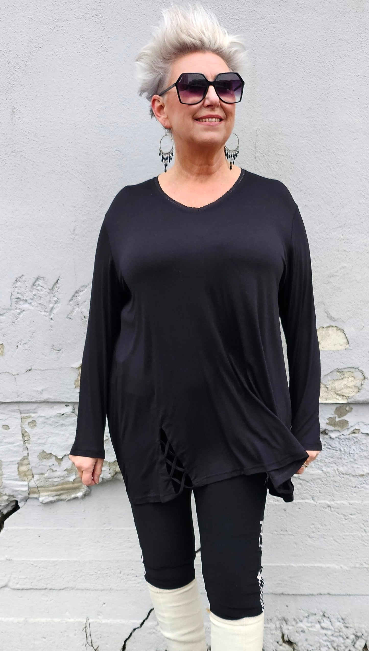 Stretchy Basic Top Black