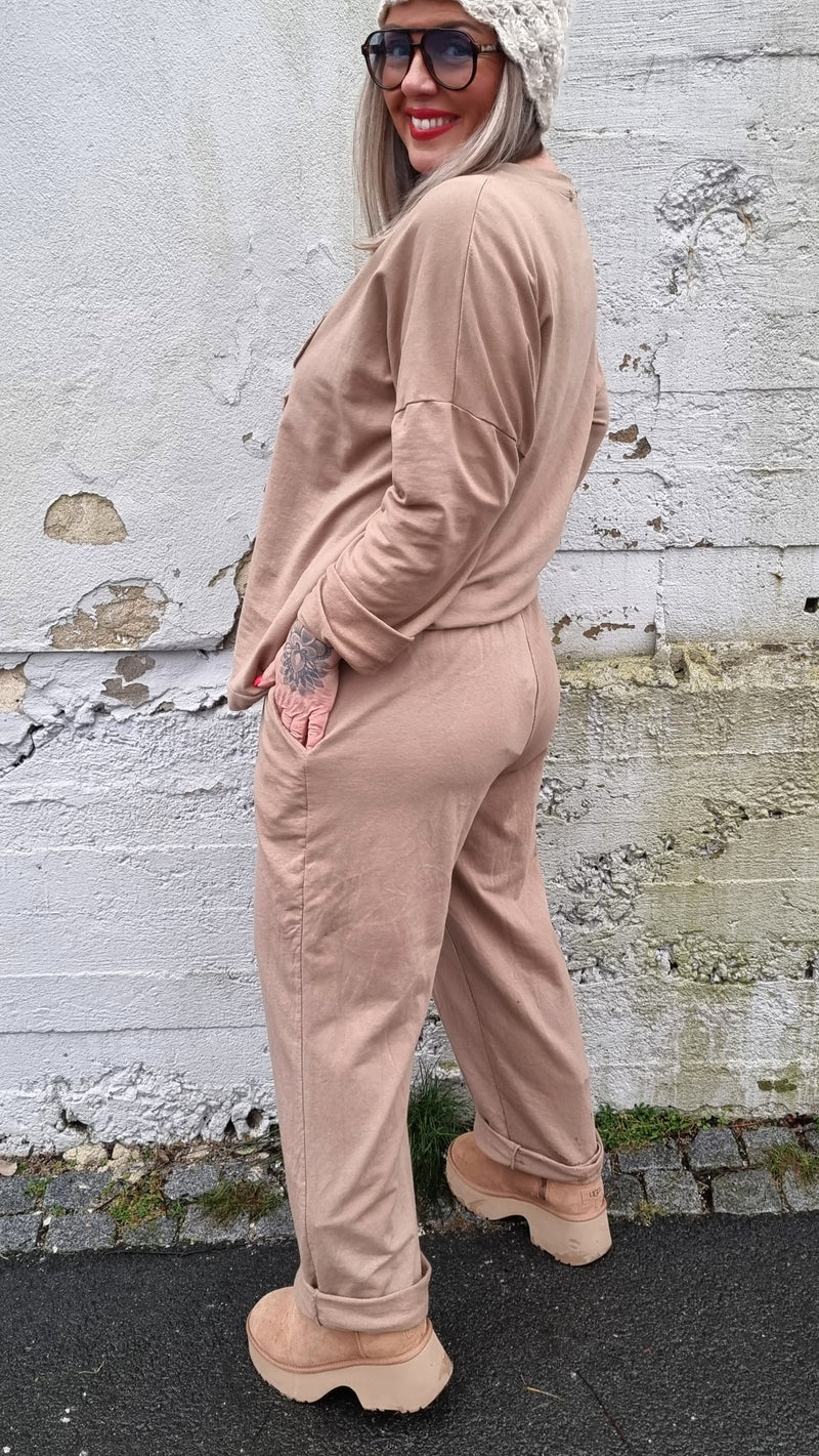 Mari Set Pant And Top Light Brown