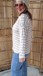 Malin Striped Top Sand