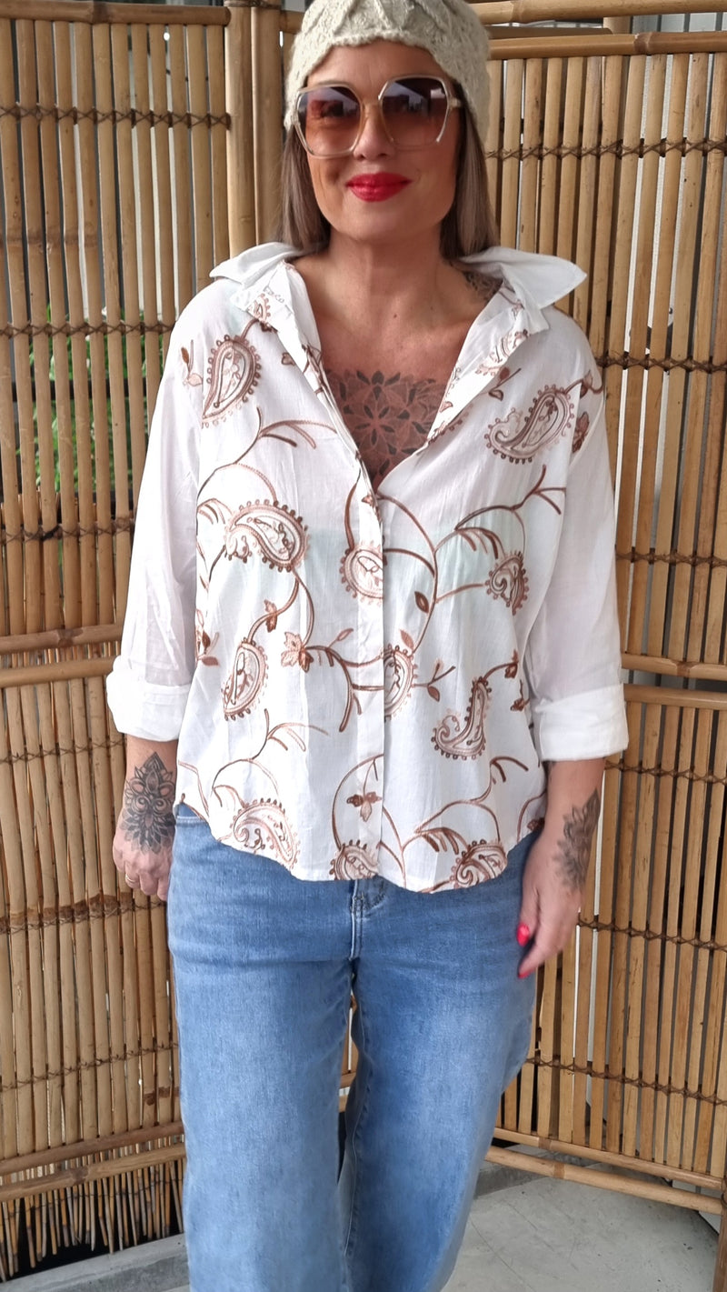 Mira Shirt With Brown Details