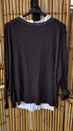 Maya Top With Scarf And Singlet Black